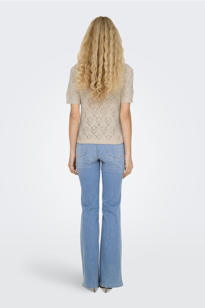 ONLSUNNY S/S STRUCTURE PULLOVER KNT 15350928 PUMICE STONE